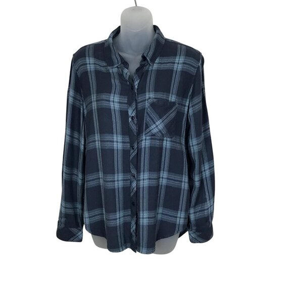 Rails Hunter Mint Stone Blue Plaid Button Down Shirt Size M - Picture 3 of 8